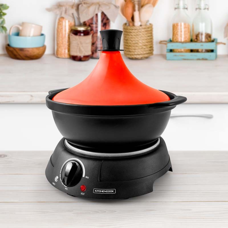 Tajine électrique avec pot en terre cuite KJINE_3 rouge Kitchencook