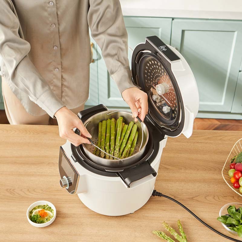 Autocuiseur intelligent connecté avec recettes LEO blanc Kitchencook - Reconditionné