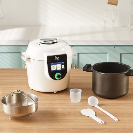Autocuiseur intelligent connecté avec recettes LEO blanc Kitchencook - Reconditionné