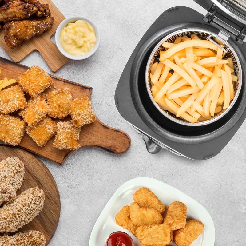 Friteuse électrique 2en1 avec service à fondue LITTLE FRY Kitchencook - Reconditionné