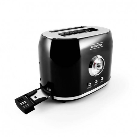 Grille pain style rétro double fentes RETRO TOAST noir Kitchencook - Reconditionné
