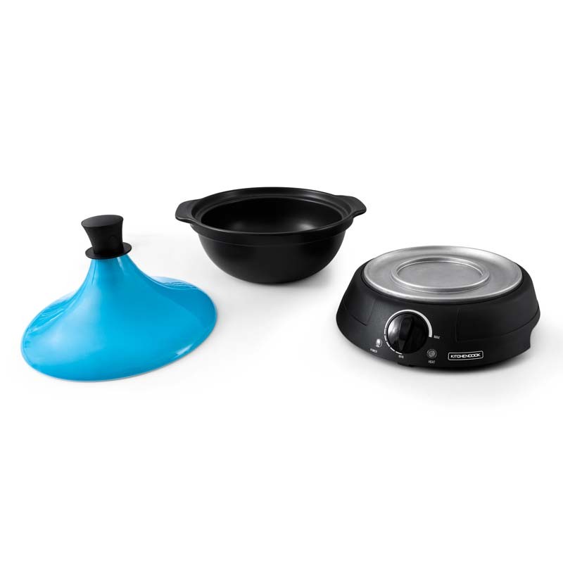 Tajine électrique avec pot en terre cuite KJINE_3 bleu Kitchencook - Reconditionné