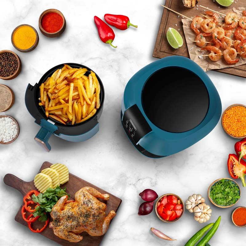 Friteuse sans huile 3L - 8 programmes AIRMED vert Kitchencook - Reconditionné