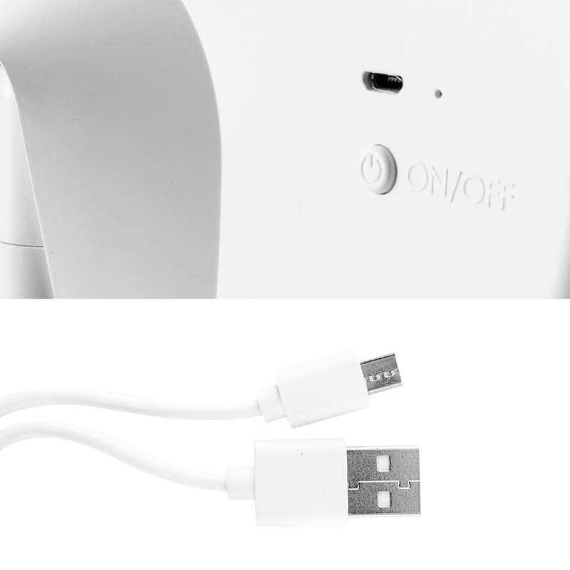 Miroir de table blanc avec LED et porte-bijoux recharcheable MIZO de Yoghi