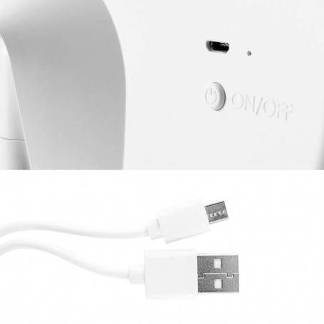 Miroir de table blanc avec LED et porte-bijoux recharcheable MIZO de Yoghi