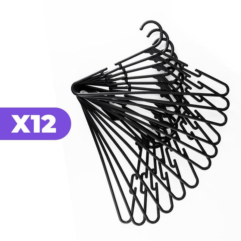 Lot de 12 Cintres noirs CIN12 de la marque Garnier