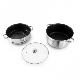 Couscoussier inox 30 cm tfi avec couvercle en verre MARRAKECH_20 de Kitchencook 2