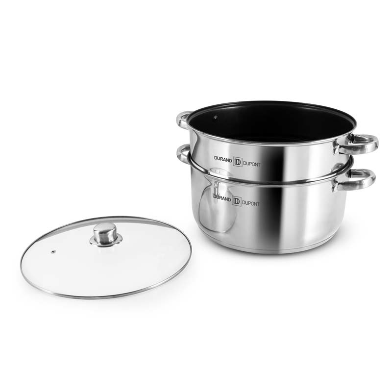 Couscoussier inox 20 cm tfi avec couvercle en verre MARRAKECH_20 de Kitchencook