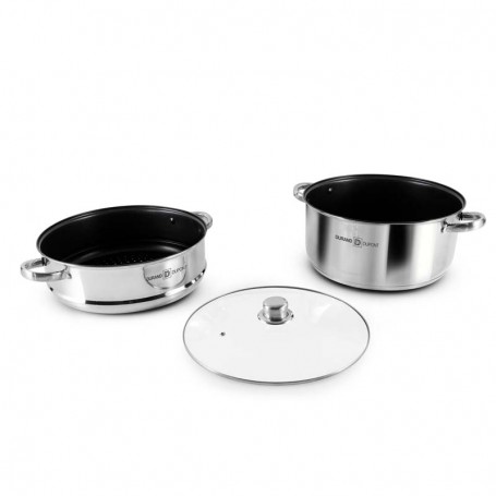Couscoussier inox 20 cm tfi avec couvercle en verre MARRAKECH_20 de Kitchencook