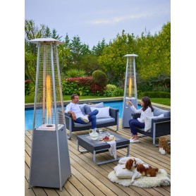 Chauffage extérieur gaz FAVEX - Pyramide - Noir - 13 kW - Housse de protection 2