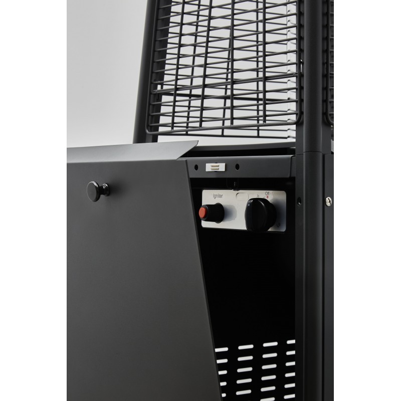 Chauffage extérieur gaz FAVEX - Pyramide - Noir - 13 kW - Housse de protection