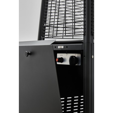 Chauffage extérieur gaz FAVEX - Pyramide - Noir - 13 kW - Housse de protection