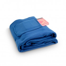 Plaid confort polaire avec manches et poche téléphone bleu de la marque Garnier