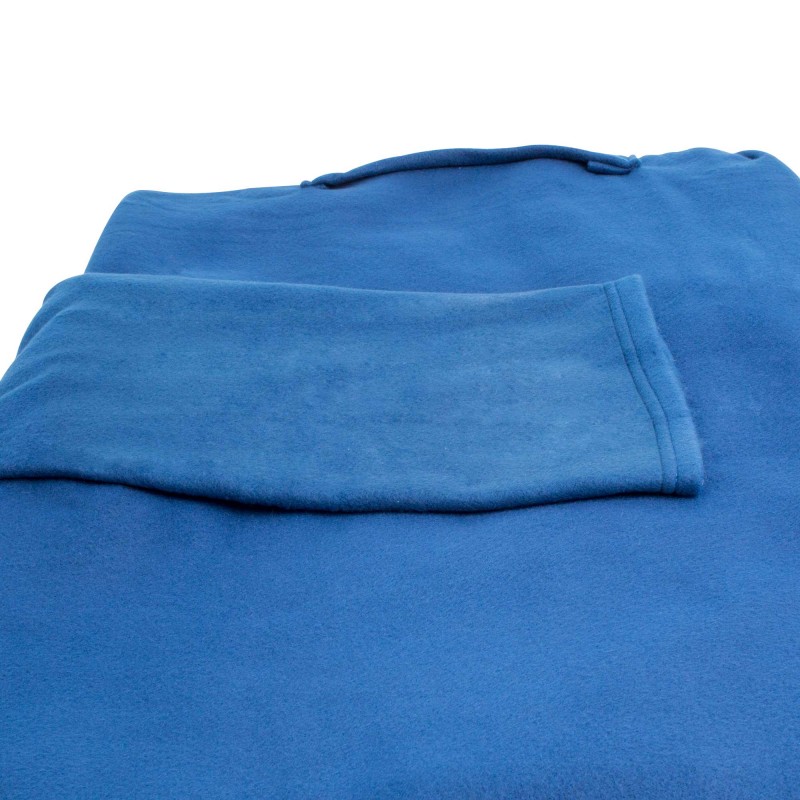 Plaid confort polaire avec manches et poche téléphone bleu de la marque Garnier