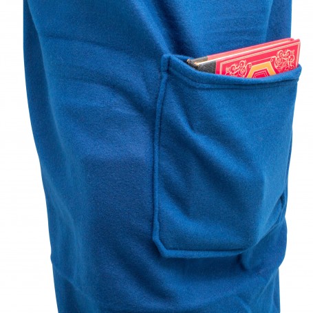 Plaid confort polaire avec manches et poche téléphone bleu de la marque Garnier