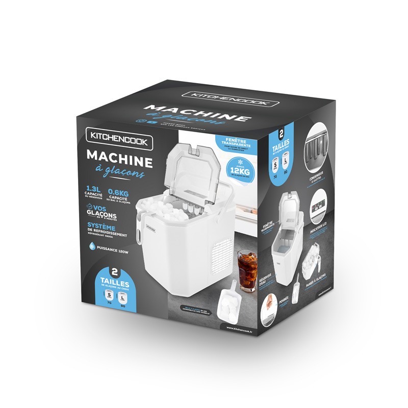 Machine à glaçons blanche CUBEO WHITE de la marque Kitchencook