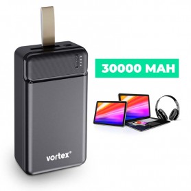 Batterie externe noire de 30000 mAh POWERHUB30 BLACK de Vortex 2