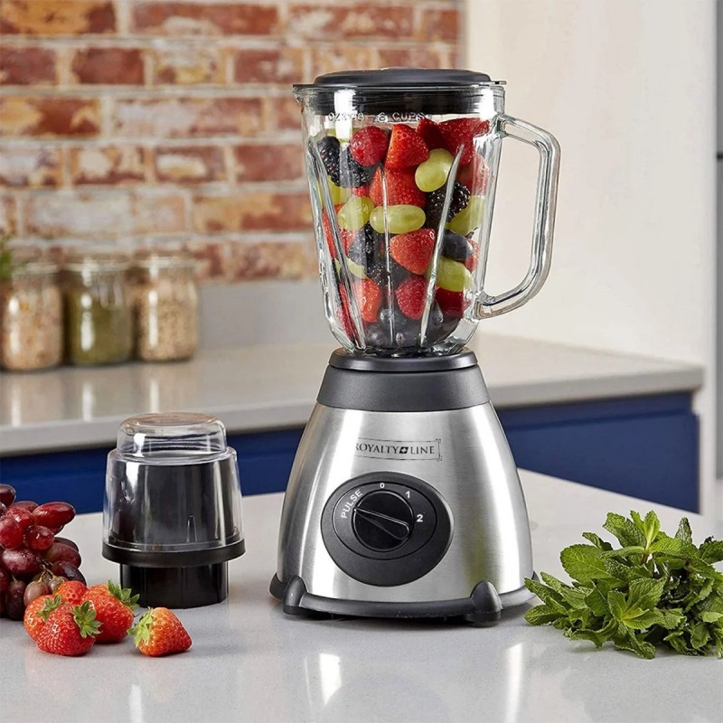 Blender et fabricant de smoothies avec moulin à café & épices 800W 1,5 litre 3 vitesses en Acier inoxydable de Royalty Line