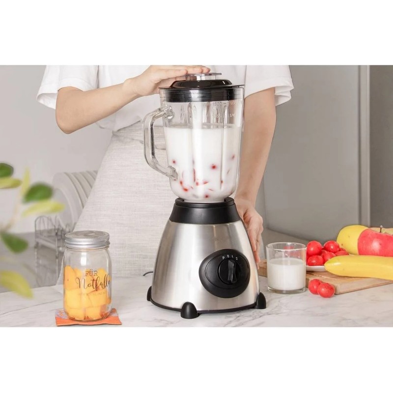 Blender et fabricant de smoothies avec moulin à café & épices 800W 1,5 litre 3 vitesses en Acier inoxydable de Royalty Line