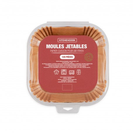 Moules jetables papier cuisson antiadhésif pour Air Fryer 120 pcs Kitchencook