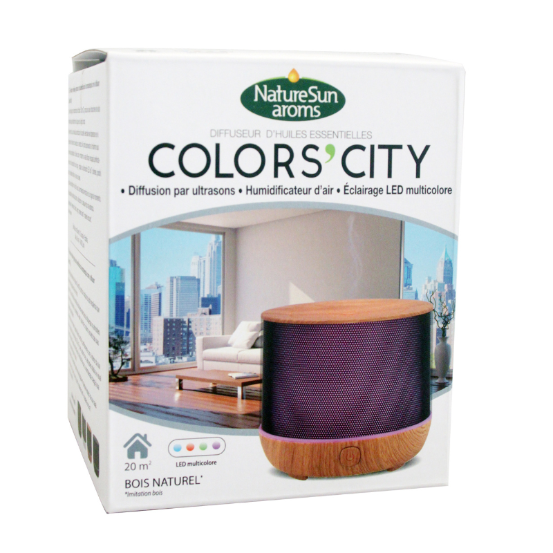 DIFFUSEUR D'HUILES ESSENTIELLES COLOR’S CITY BOIS NATUREL NATUR'SUN AROMS
