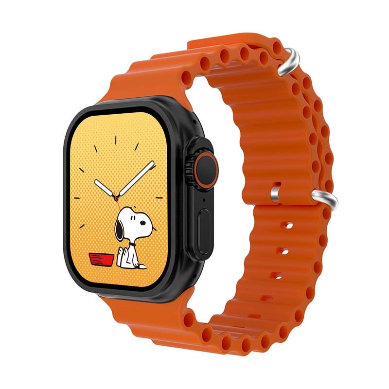 MONTRE CONNECTÉE CADRAN NOIR 2 BRACELETS SILICONE NOIR ET ORANGE INWATCH I BLACK ICONIC