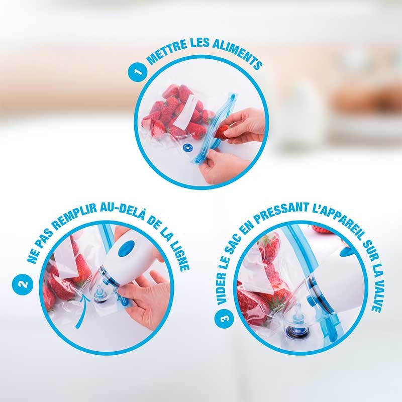 Machine sous vide avec 5 sacs réutilisables SLIM SEAL Conservair