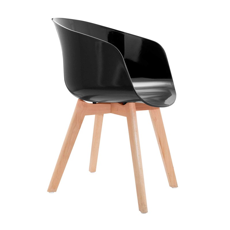 Lot de 2 chaises avec pieds en bois de hêtre SPIRIT noir MAC ANDREWS