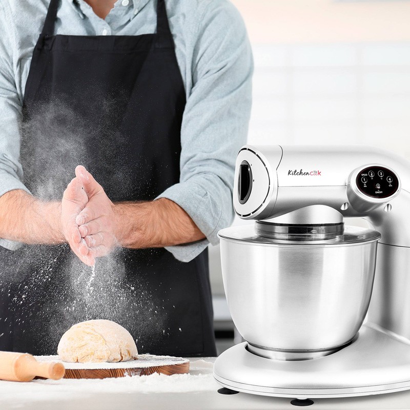 Robot pétrin avec bol inox 5 L AK80 Kitchencook Gris