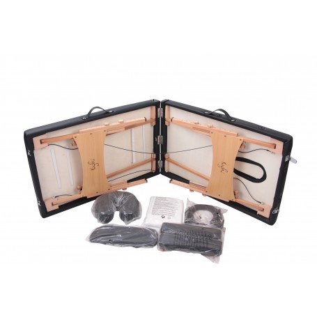 Table de massage pliante avec accessoires et housse TDM102 noir Yoghi