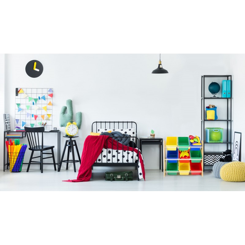 Meuble de rangement 3 étages et 9 casiers MEJ9...