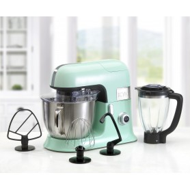 Robot pétrin avec blender en verre et accessoires en teflon EXPERTXL vert Kitchencook 2