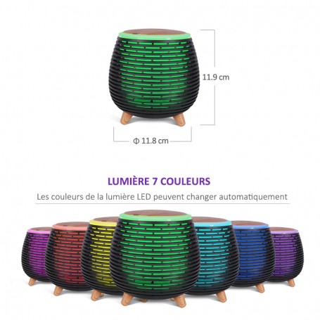Diffuseur d'arôme, humidificateur et lampe Ultrasonique AROMI noir Yoghi