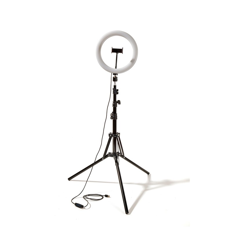 Selfie sur pied avec anneau lumineux et support téléphone RL10 Wi Light