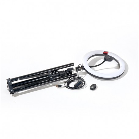 Selfie sur pied avec anneau lumineux et support téléphone RL10 Wi Light