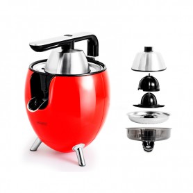 Presse agrumes double cônes avec filtre en acier PRESSPOD rouge Kitchencook