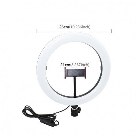 SELFIE SUR PIED AVEC ANNEAU LUMINEUX RÉGLABLE 10’ SUPPORT SMARTPHONE RL10 de WI-LIGHT
