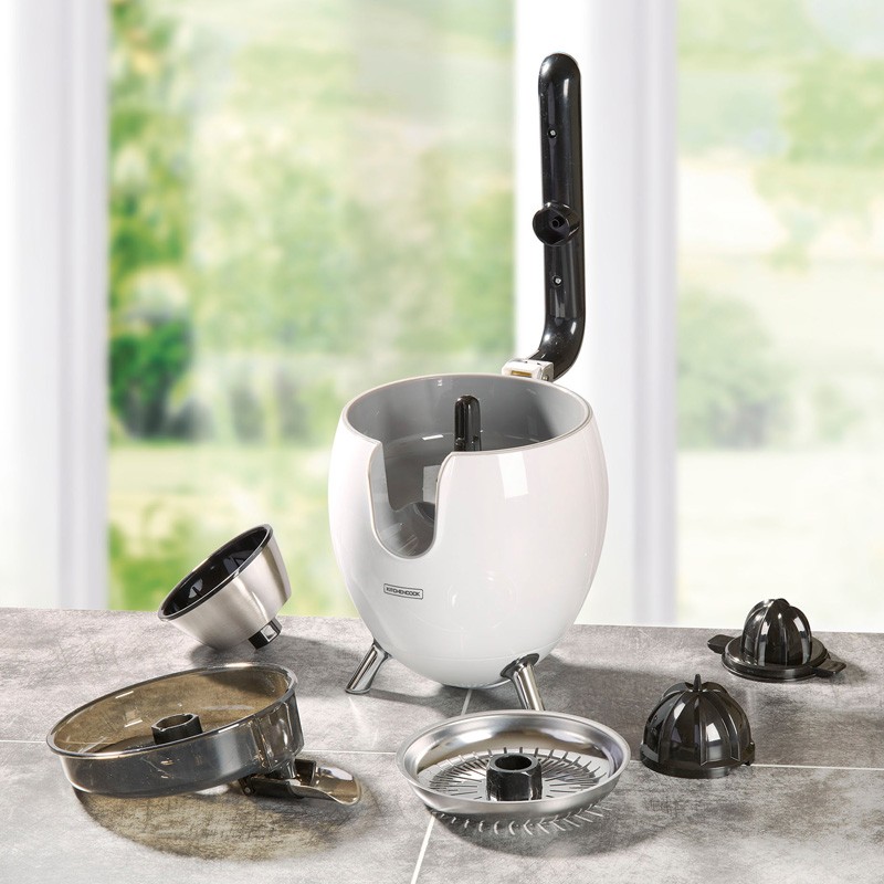 Presse agrumes double cônes avec filtre en acier PRESSPOD blanc Kitchencook