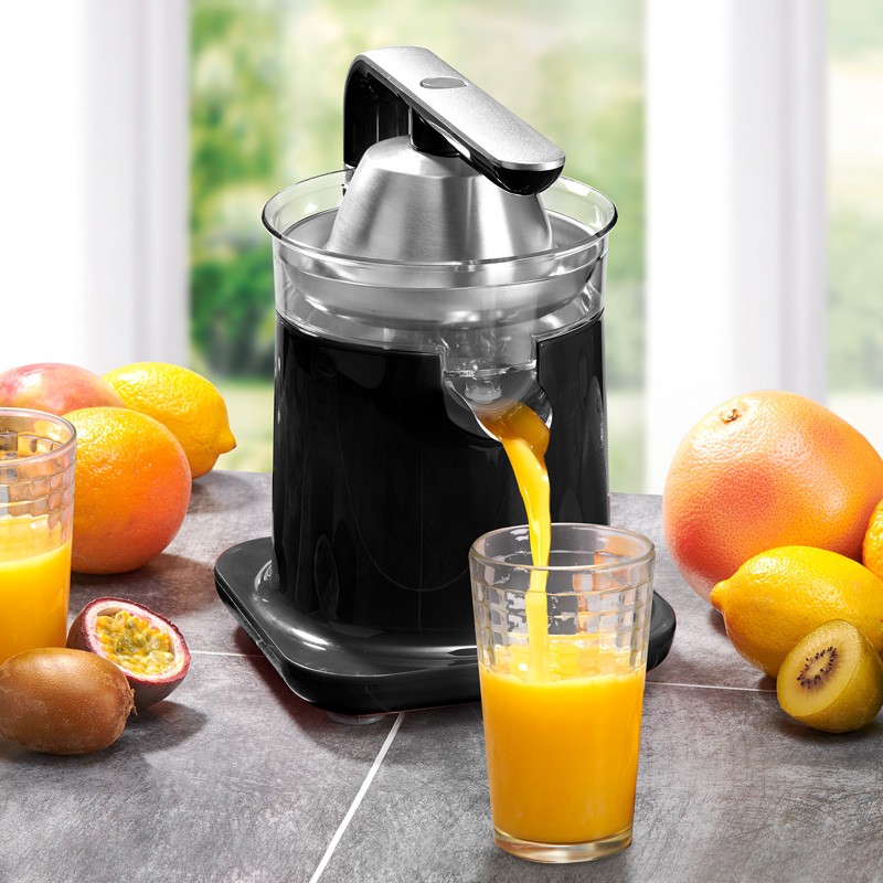Presse agrumes double cônes et filtre en acier PRESSJUICE noir Kitchencook