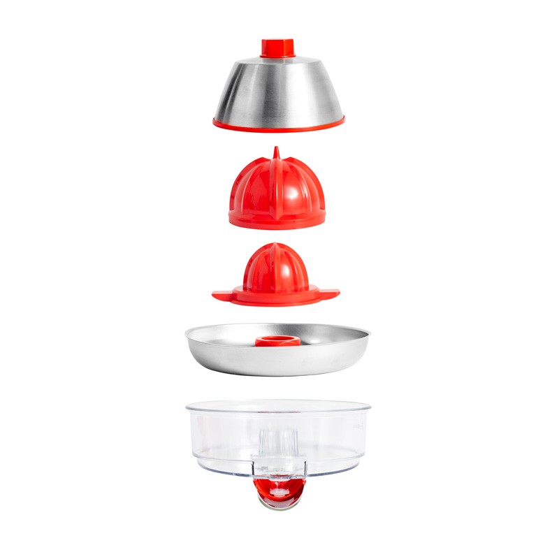 Presse agrumes double cônes et filtre en acier PRESSJUICE rouge Kitchencook