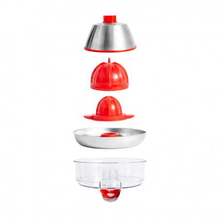 Presse agrumes double cônes et filtre en acier PRESSJUICE rouge Kitchencook