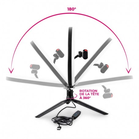 Trépied selfie avec anneau lumineux 3 couleurs RL1 Wi Light