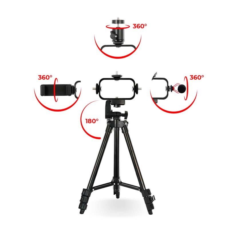 Trépied vlogging avec LED Livestreaming et microphone VLOG 550 Wi Light