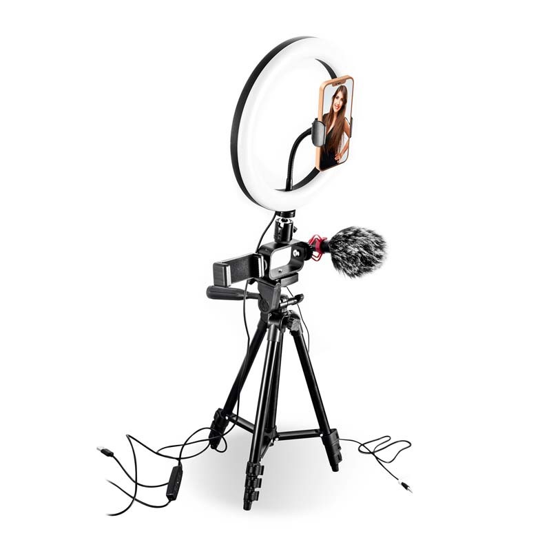 Trépied vlogging avec LED Livestreaming et microphone VLOG 550 Wi Light