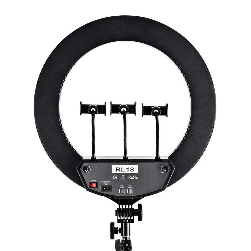 SELFIE SUR TRÉPIED PROFESIONNEL AVEC ANNEAU LUMINEUX 18' RL18 DE WI-LIGHT