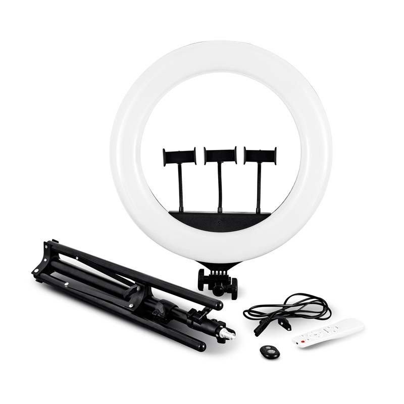 SELFIE SUR TRÉPIED PROFESIONNEL AVEC ANNEAU LUMINEUX 18' RL18 DE WI-LIGHT