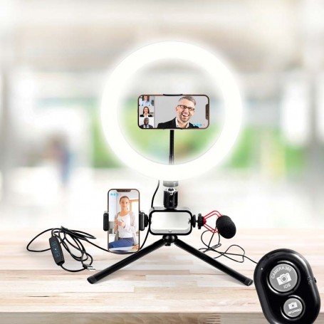 Trépied vlogging et livestreaming avec LED et microphone VLOG 350 Wi Light