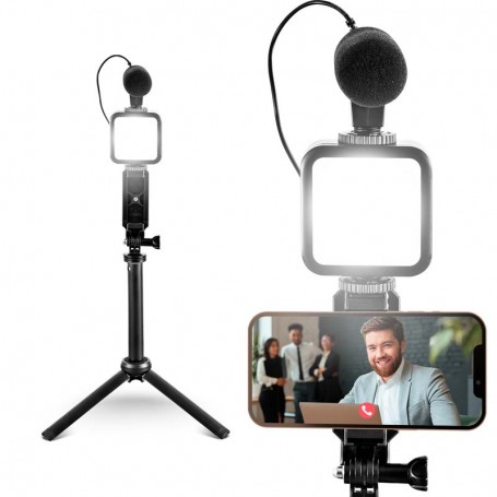 Trépied vlog et livestream avec LED et microphone VLOG 100 Wi Light
