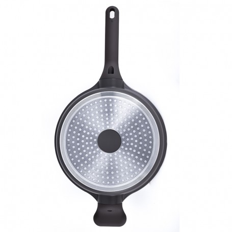 SAUTEUSE 28 CM EN FONTE D'ALUMINIUM AVEC COUVERCLE EN SILICONE SYCAMORE ST28TFI DE KITCHENCOOK