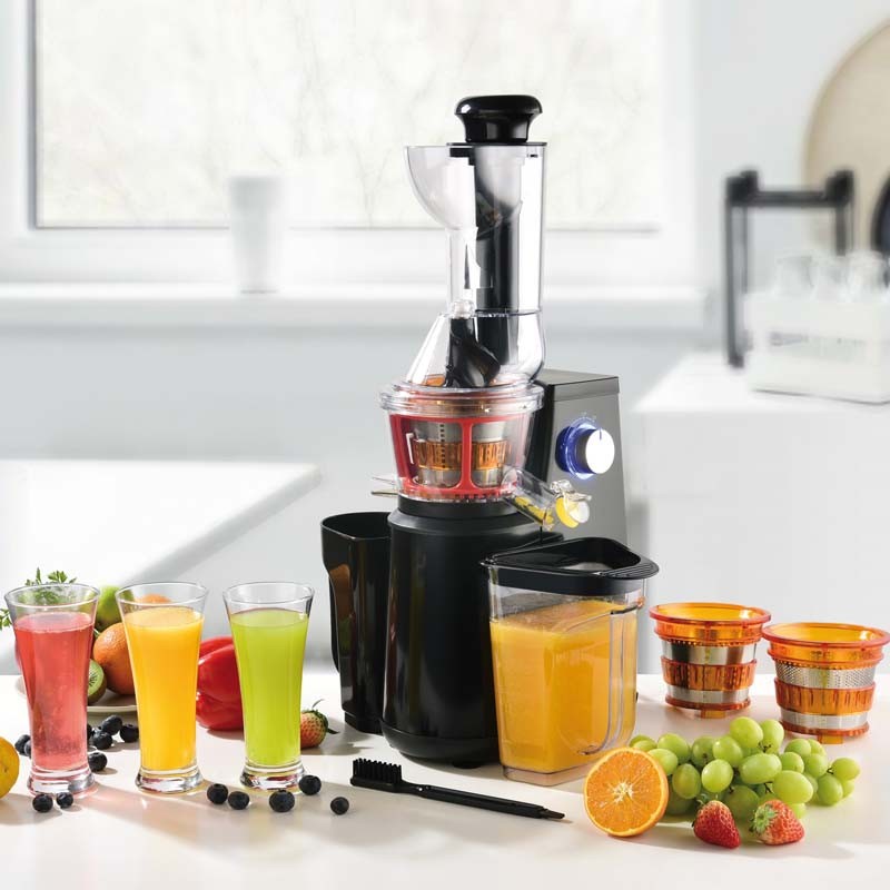 Extracteur de fruits et légumes à pression douce 3 tamis ULTIMATE noir Kitchencook